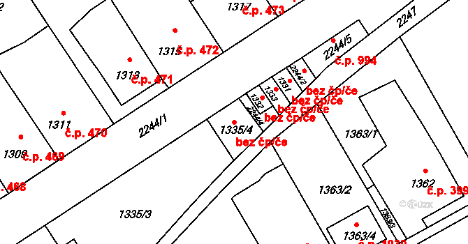 Velká Bystřice 41892771 na parcele st. 1335/4 v KÚ Velká Bystřice, Katastrální mapa