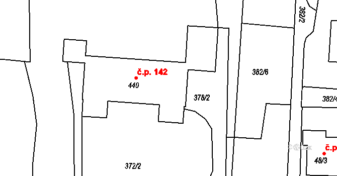 Brumovice 142 na parcele st. 440 v KÚ Brumovice u Opavy, Katastrální mapa
