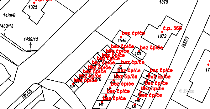 Čerčany 45361771 na parcele st. 822 v KÚ Čerčany, Katastrální mapa
