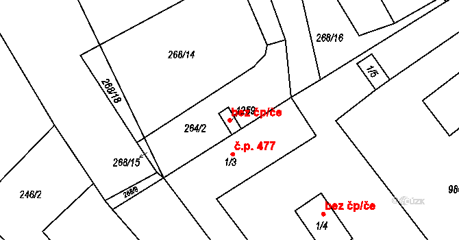 Česká Třebová 45442771 na parcele st. 1259 v KÚ Parník, Katastrální mapa