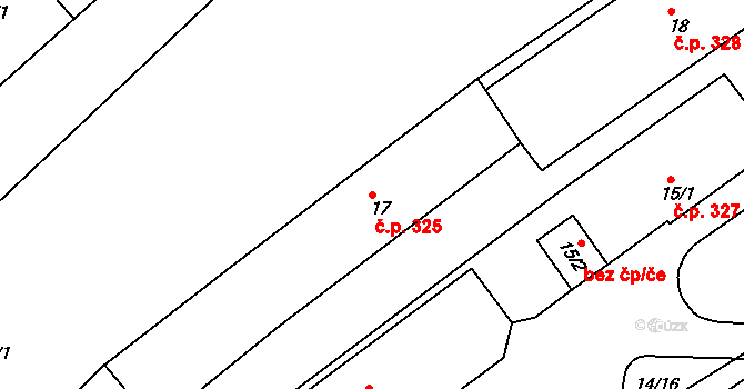 Děčín VII-Chrochvice 325, Děčín na parcele st. 17 v KÚ Chrochvice, Katastrální mapa