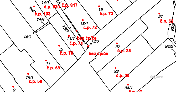 Rychnov nad Kněžnou 48378771 na parcele st. 13/3 v KÚ Rychnov nad Kněžnou, Katastrální mapa