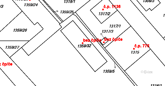 Pelhřimov 48679771 na parcele st. 1359/32 v KÚ Pelhřimov, Katastrální mapa