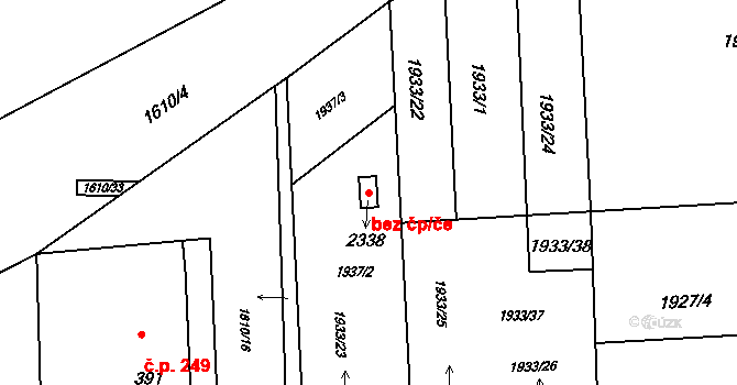 Hranice 48772771 na parcele st. 2338 v KÚ Drahotuše, Katastrální mapa