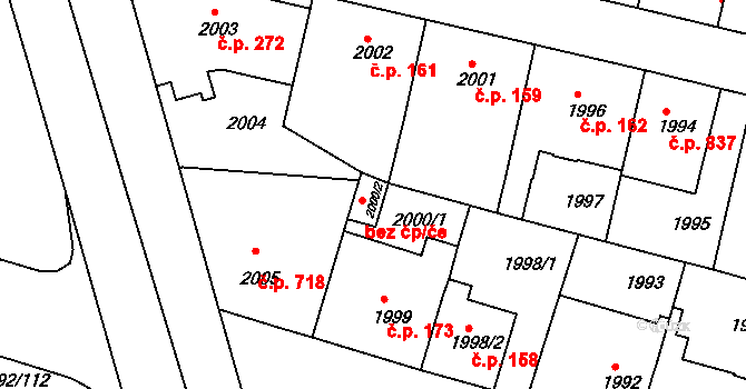 Praha 48928771 na parcele st. 2000/2 v KÚ Strašnice, Katastrální mapa