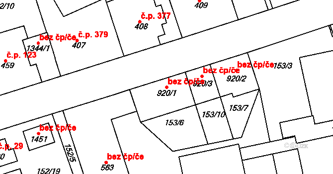Trutnov 49058771 na parcele st. 920/1 v KÚ Poříčí u Trutnova, Katastrální mapa