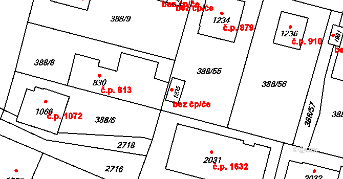 Opava 49938771 na parcele st. 1235 v KÚ Kateřinky u Opavy, Katastrální mapa