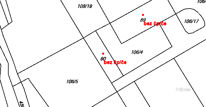 Litomyšl 49967771 na parcele st. 90 v KÚ Lány u Litomyšle, Katastrální mapa