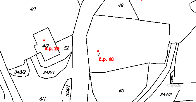 Boješice 10, Mirovice na parcele st. 7 v KÚ Boješice, Katastrální mapa