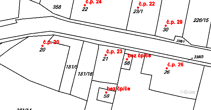 Selibice 23, Staňkovice na parcele st. 21 v KÚ Selibice, Katastrální mapa