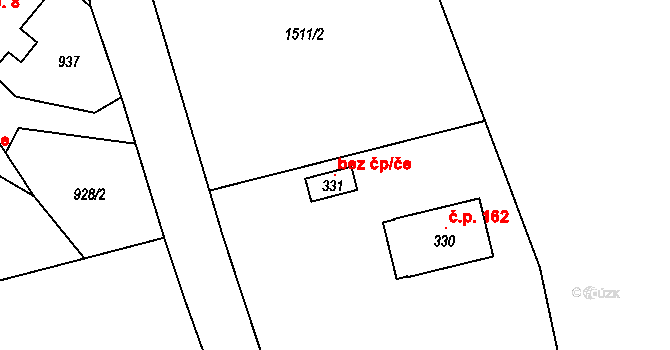 Kohoutov 101174772 na parcele st. 331 v KÚ Kohoutov, Katastrální mapa