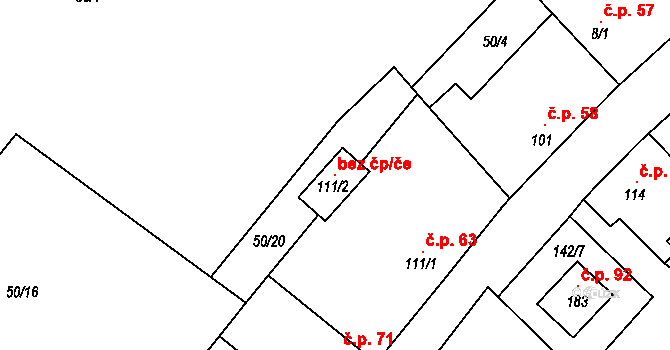 Zdice 104698772 na parcele st. 111/2 v KÚ Černín u Zdic, Katastrální mapa