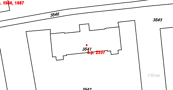 Kročehlavy 2337, Kladno na parcele st. 3541 v KÚ Kročehlavy, Katastrální mapa