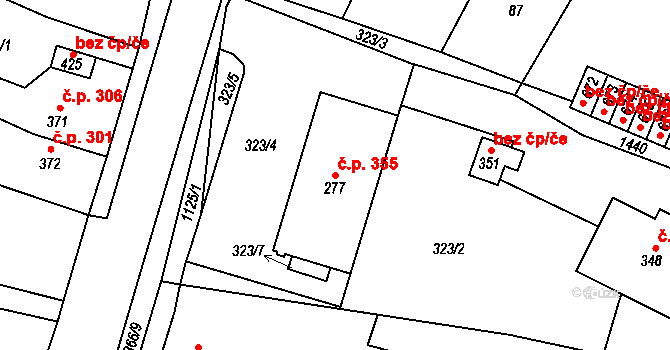 Miletín 355, Katastrální mapa