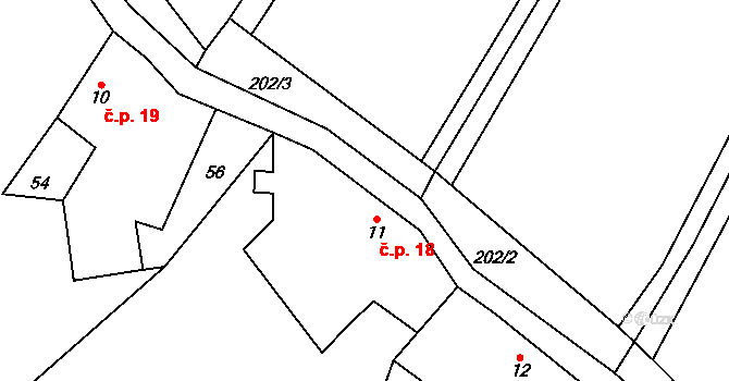 Lohenice 18, Koberovice na parcele st. 11 v KÚ Lohenice, Katastrální mapa