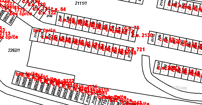 Jirkov 85 na parcele st. 2115 v KÚ Jirkov, Katastrální mapa