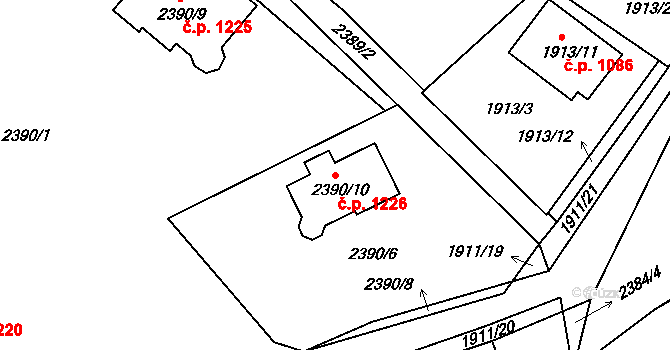 Sedlčany 1226 na parcele st. 2390/10 v KÚ Sedlčany, Katastrální mapa
