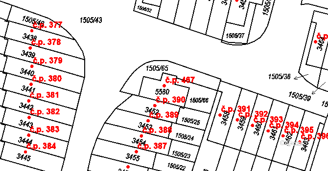 Kryblice 467, Trutnov na parcele st. 5580 v KÚ Trutnov, Katastrální mapa