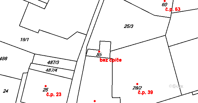 Protivín 39940772 na parcele st. 85 v KÚ Myšenec, Katastrální mapa
