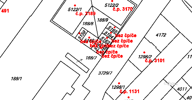 Břeclav 40772772 na parcele st. 5161 v KÚ Břeclav, Katastrální mapa
