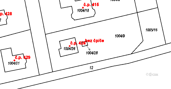 Dolní Rychnov 41524772 na parcele st. 1004/28 v KÚ Dolní Rychnov, Katastrální mapa