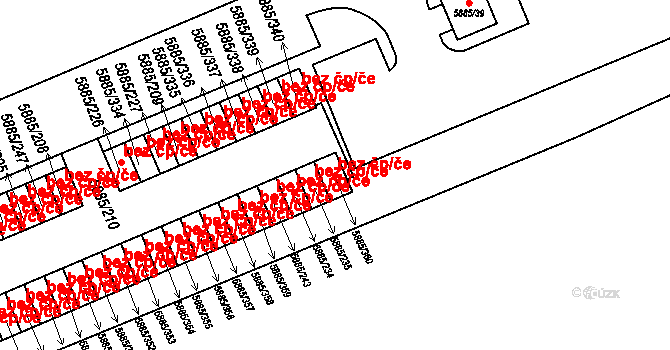 Chomutov 41767772 na parcele st. 5885/360 v KÚ Chomutov I, Katastrální mapa
