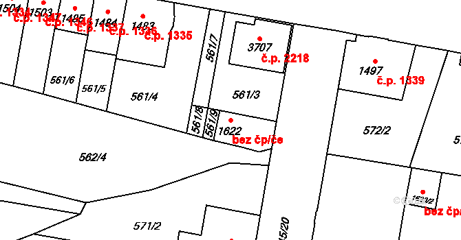 Hořice 43532772 na parcele st. 1622 v KÚ Hořice v Podkrkonoší, Katastrální mapa