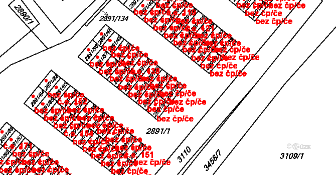 Orlová 43937772 na parcele st. 2891/55 v KÚ Poruba u Orlové, Katastrální mapa