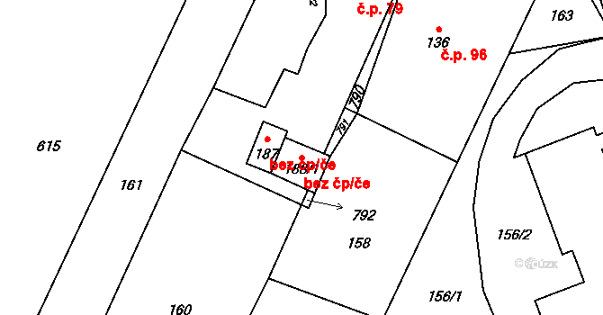 Sedlec 44122772 na parcele st. 188/1 v KÚ Sedlec u Náměště nad Oslavou, Katastrální mapa