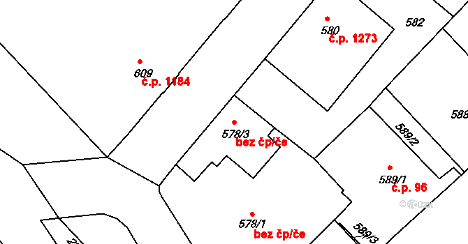 Rumburk 44481772 na parcele st. 578/3 v KÚ Rumburk, Katastrální mapa