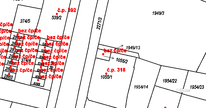 Havlíčkův Brod 44504772 na parcele st. 1055/2 v KÚ Havlíčkův Brod, Katastrální mapa
