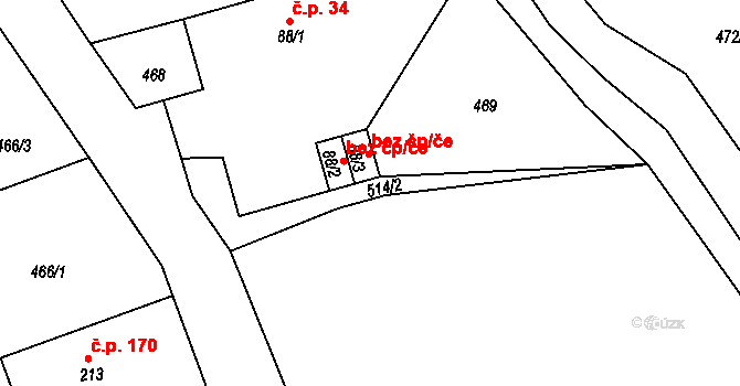 Bohdíkov 44892772 na parcele st. 88/3 v KÚ Dolní Bohdíkov, Katastrální mapa