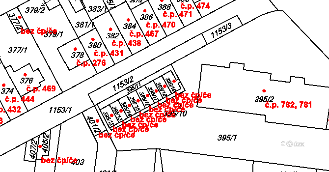 Prosek 30, Praha na parcele st. 395/18 v KÚ Prosek, Katastrální mapa