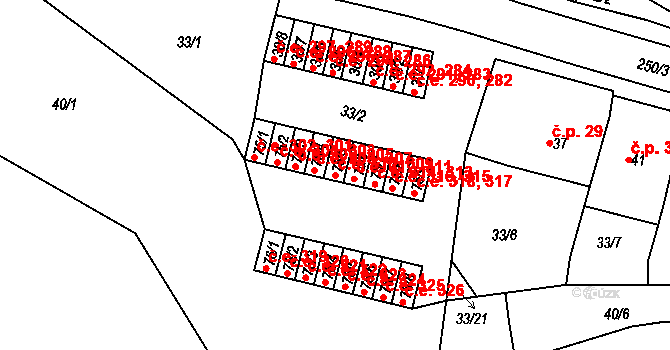 Obrnice 50052772 na parcele st. 75/5 v KÚ Chanov, Katastrální mapa