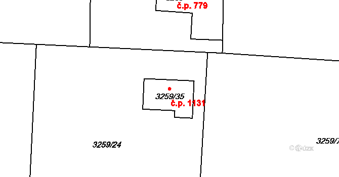 Stonava 1131 na parcele st. 3259/35 v KÚ Stonava, Katastrální mapa