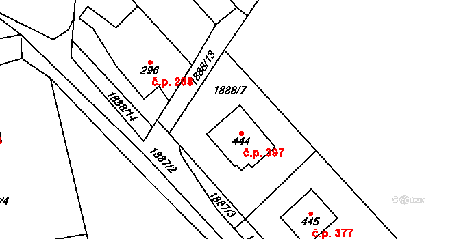 Lichnov 397 na parcele st. 444 v KÚ Lichnov u Nového Jičína, Katastrální mapa