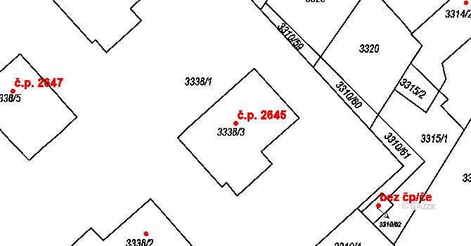 Znojmo 2645 na parcele st. 3338/3 v KÚ Znojmo-město, Katastrální mapa