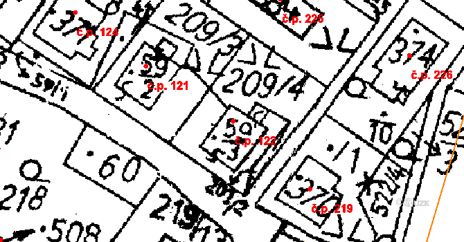 Markvartice 122, Jablonné v Podještědí na parcele st. 59/3 v KÚ Markvartice v Podještědí, Katastrální mapa