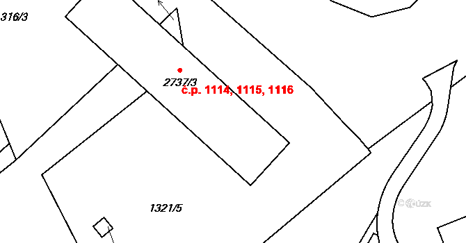 Litomyšl-Město 1114,1115,1116, Litomyšl na parcele st. 2737/3 v KÚ Litomyšl, Katastrální mapa