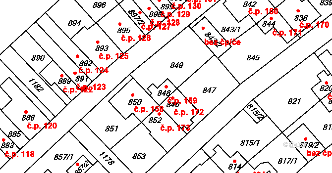 Prosek 159, Praha na parcele st. 848 v KÚ Prosek, Katastrální mapa