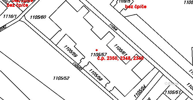 Mizerov 2348,2349,2350, Karviná na parcele st. 1105/57 v KÚ Karviná-město, Katastrální mapa
