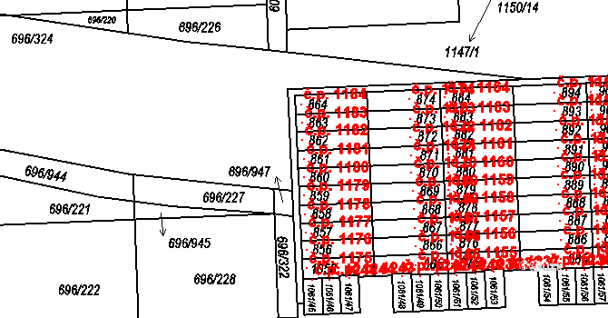 Klokoty 1181, Tábor na parcele st. 861 v KÚ Klokoty, Katastrální mapa