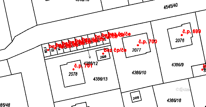Polička 40155773 na parcele st. 2698 v KÚ Polička, Katastrální mapa