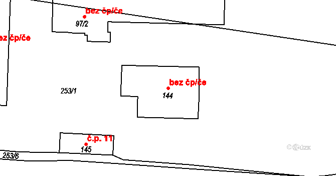 Černěves 42273773 na parcele st. 144 v KÚ Černěves, Katastrální mapa