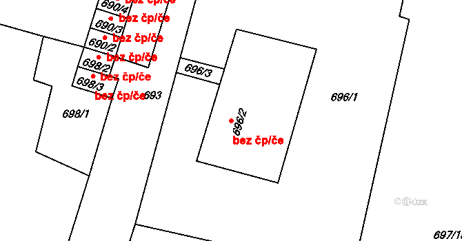 Dolní Rychnov 44391773 na parcele st. 696/2 v KÚ Dolní Rychnov, Katastrální mapa