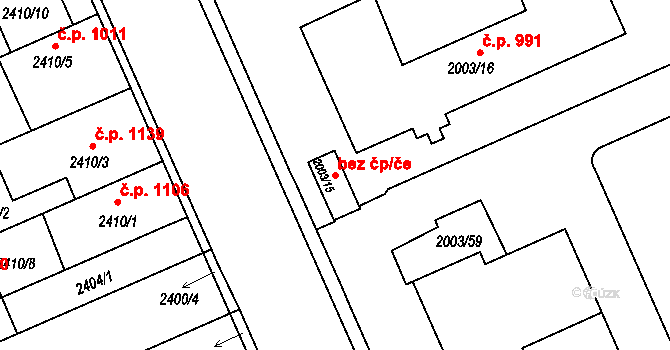 Holešov 47579773 na parcele st. 2003/15 v KÚ Holešov, Katastrální mapa