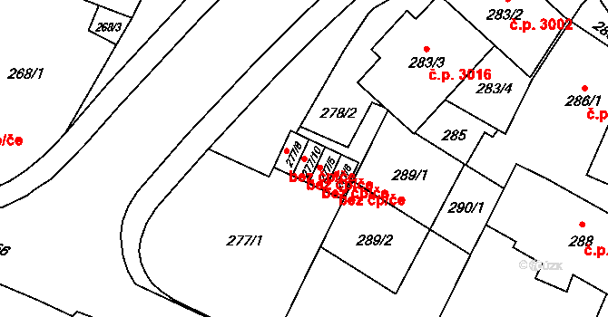 Opava 48291773 na parcele st. 277/10 v KÚ Opava-Předměstí, Katastrální mapa