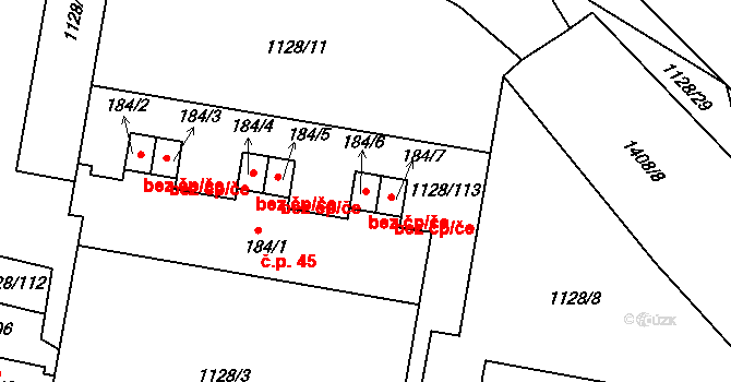 Jindřichův Hradec 48476773 na parcele st. 184/6 v KÚ Otín u Jindřichova Hradce, Katastrální mapa