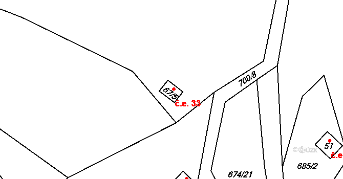 Strážiště 33, Mladotice na parcele st. 67/5 v KÚ Strážiště u Mladotic, Katastrální mapa