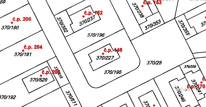 Cholupice 146, Praha na parcele st. 370/227 v KÚ Cholupice, Katastrální mapa